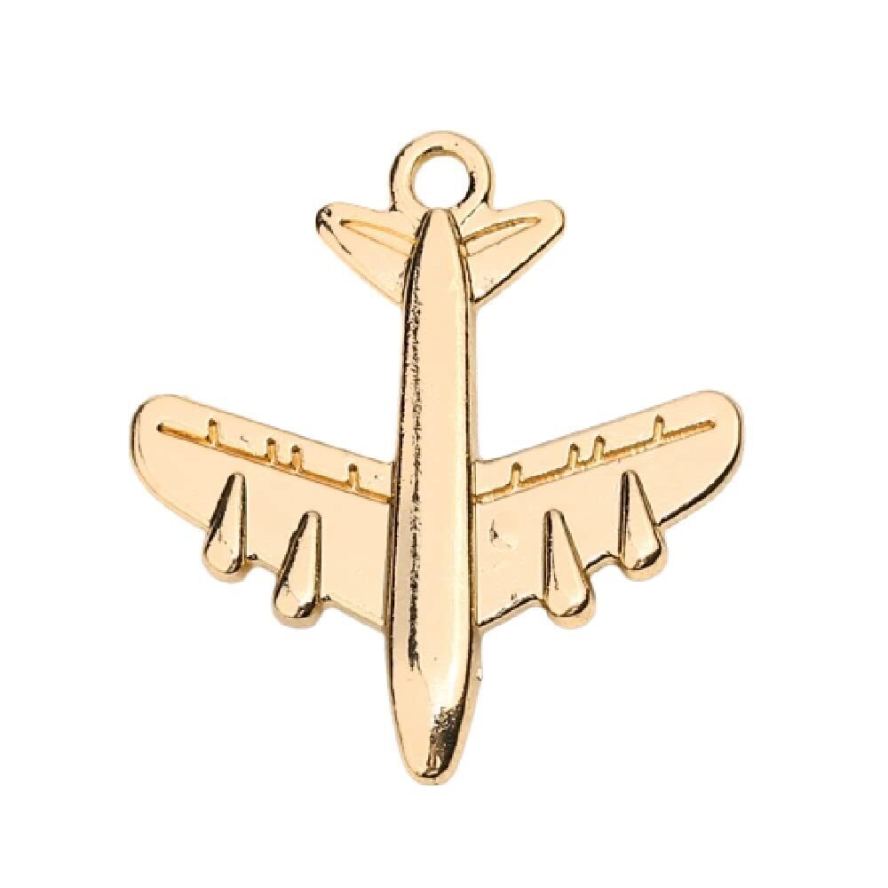 5003 10PC Antiqued Gold3D Airplane Alloy Charms Pendants 22x20mm